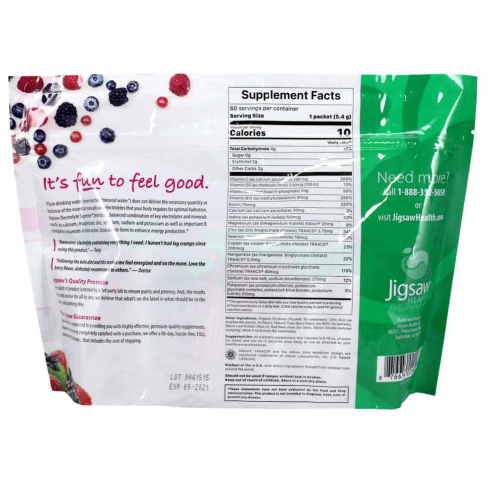 Product image for Electrolyte Supreme Berry-Licious Packet.