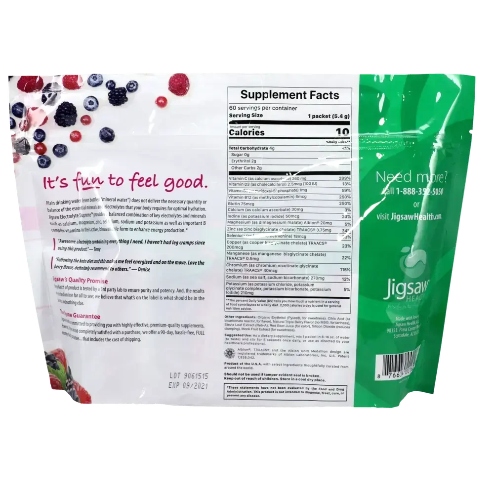 Product image for Electrolyte Supreme Berry-Licious Packet.