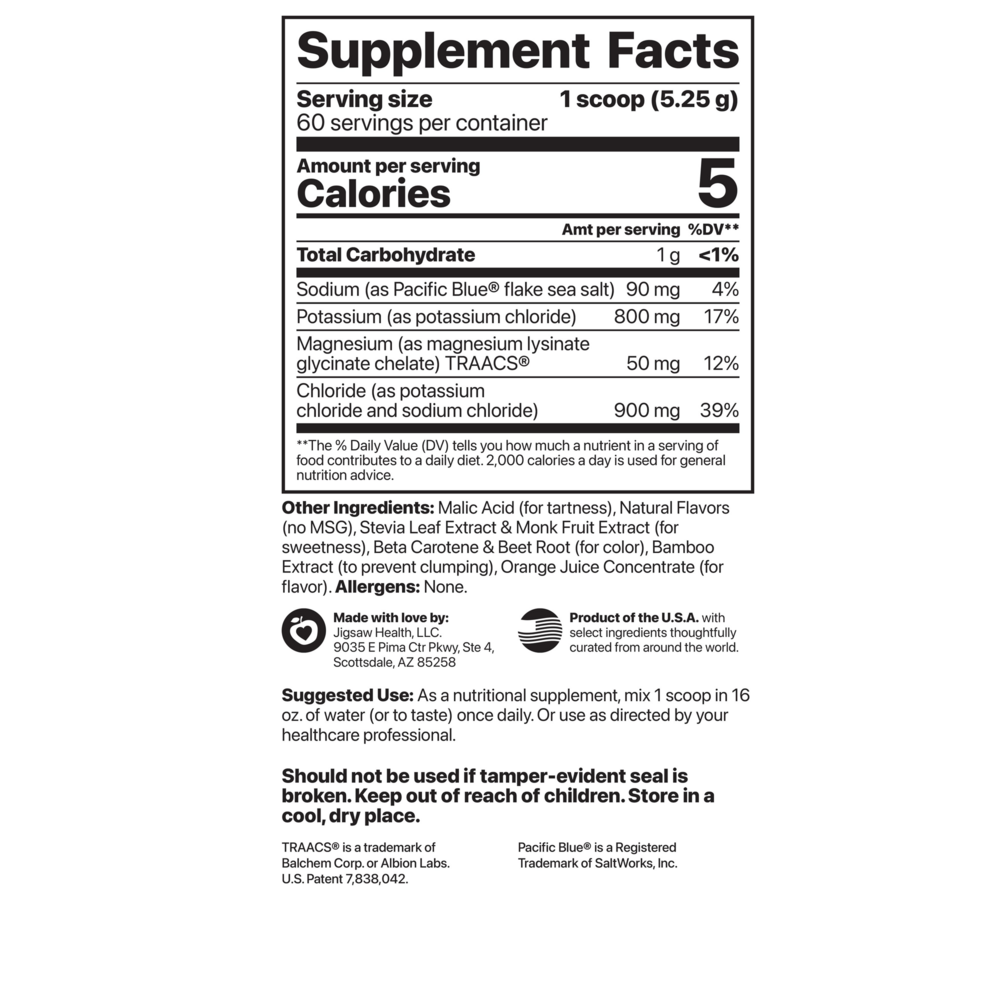 Product image for Potassium Cocktail Jar, Orange.