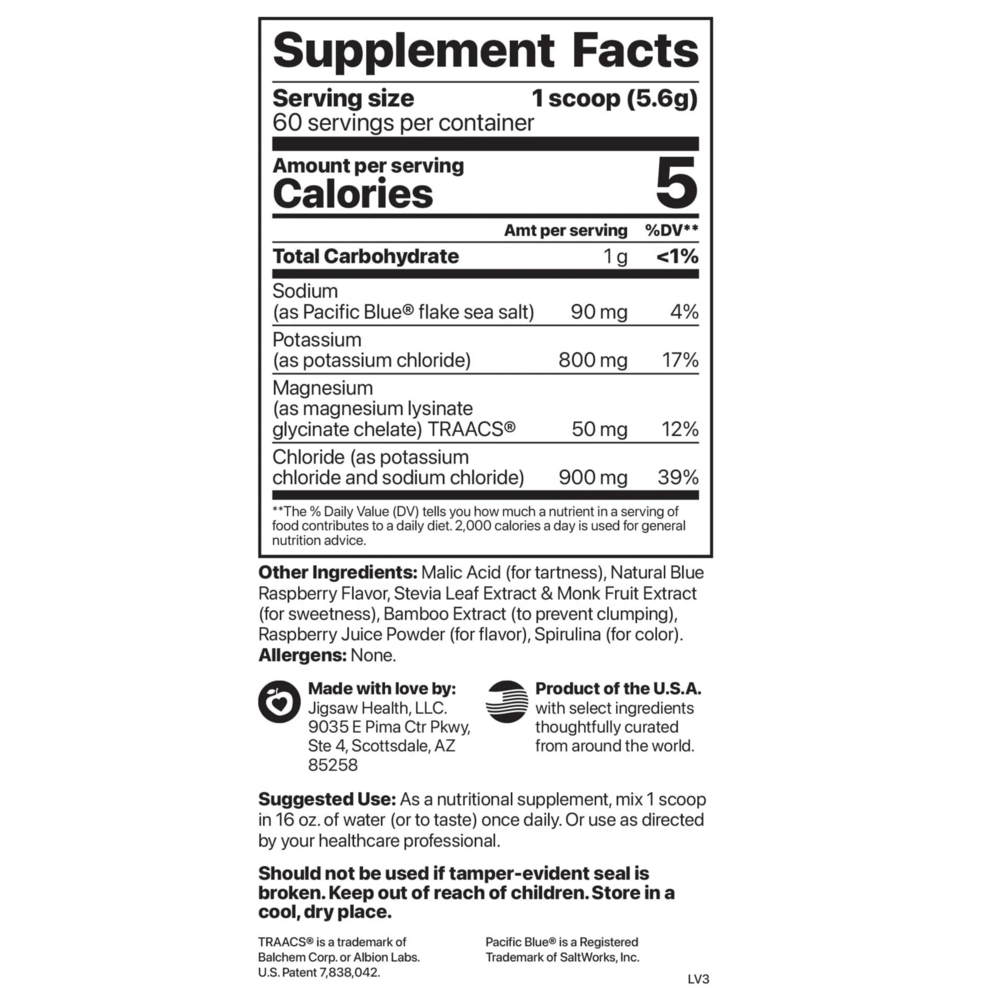 Product image for Potassium Cocktail Jar Blue Raspberry.