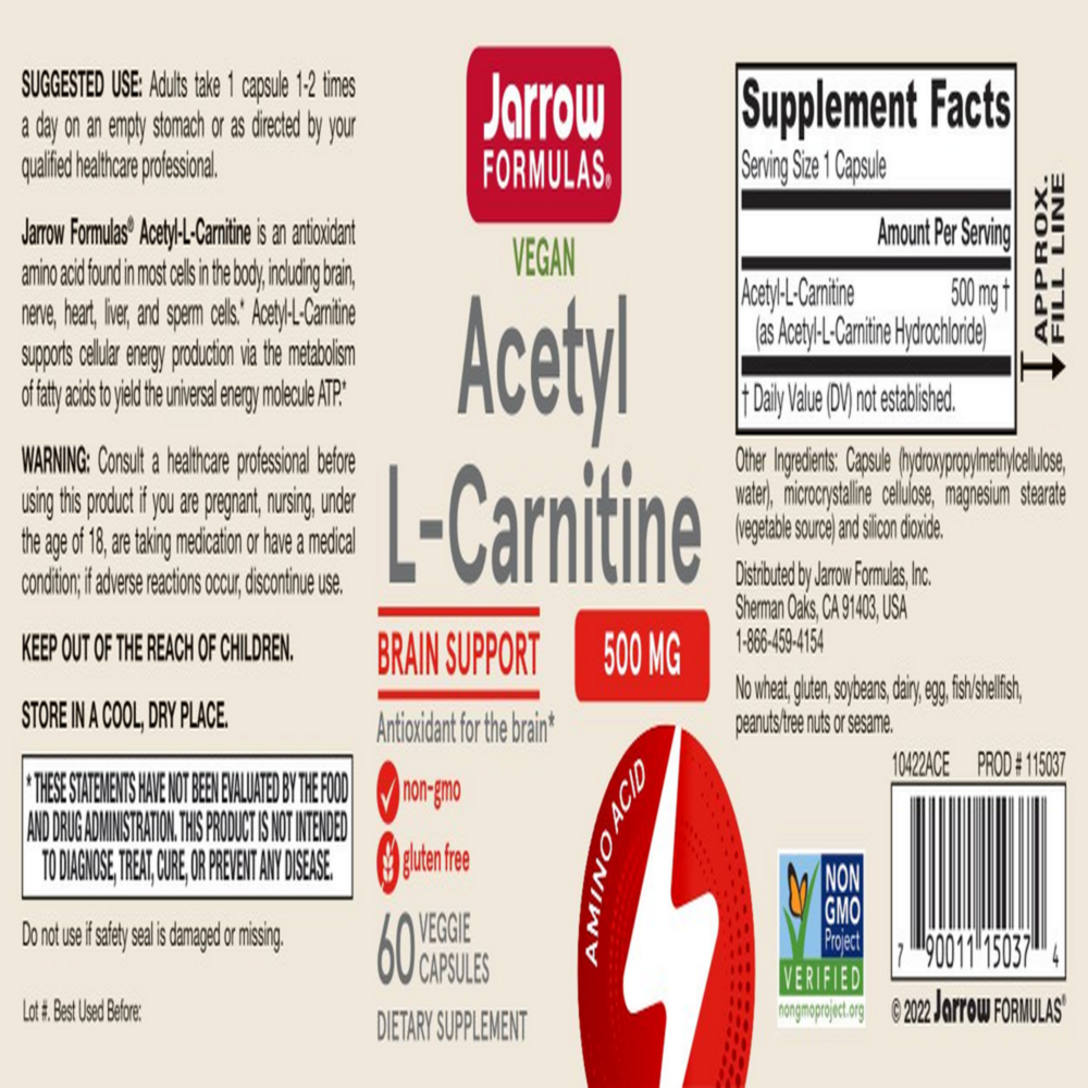Product image for Acetyl L-Carnitine 500mg.