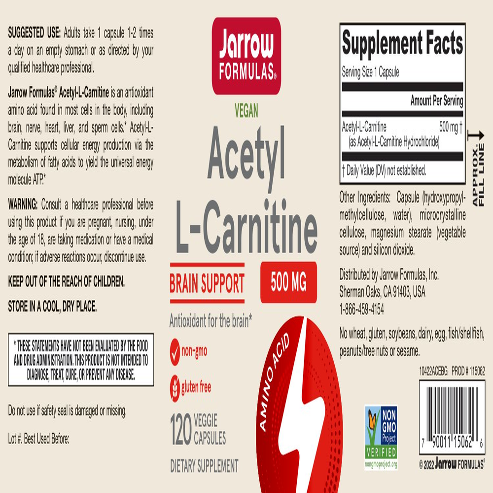 Product image for Acetyl L-Carnitine 500mg.