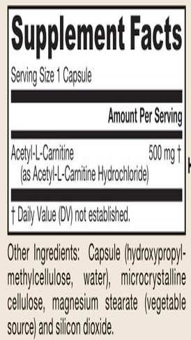 Product image for Acetyl L-Carnitine 500mg.