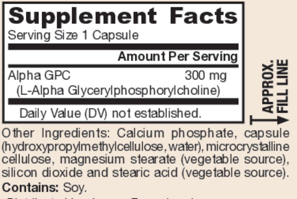 Product image for Alpha GPC 300mg.