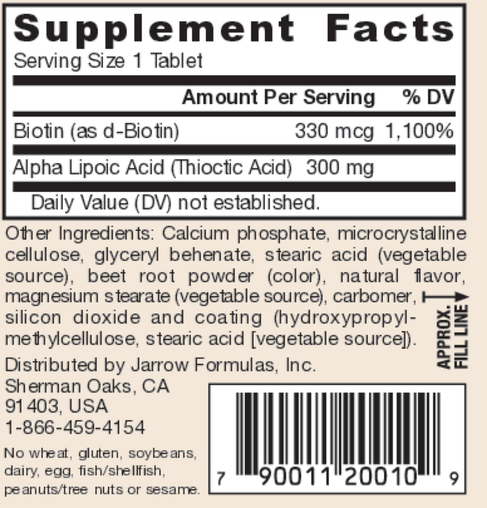 Product image for Alpha Lipoic Sustain 300mg.