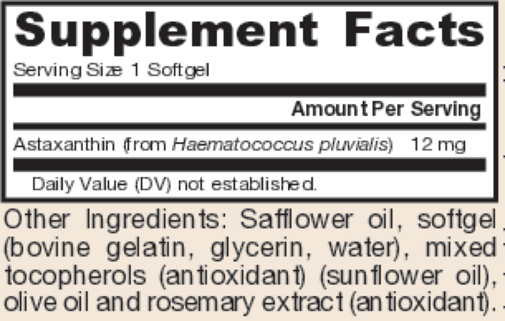 Product image for Astaxanthin 12mg.