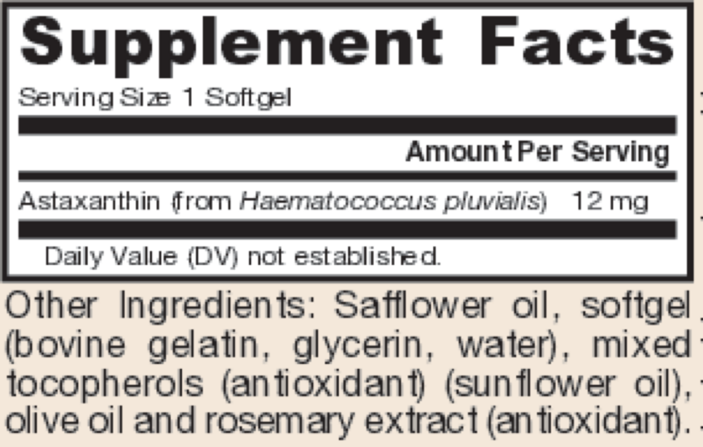 Product image for Astaxanthin 12mg.