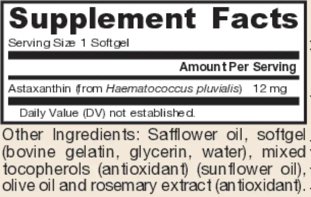 Product image for Astaxanthin 12mg.