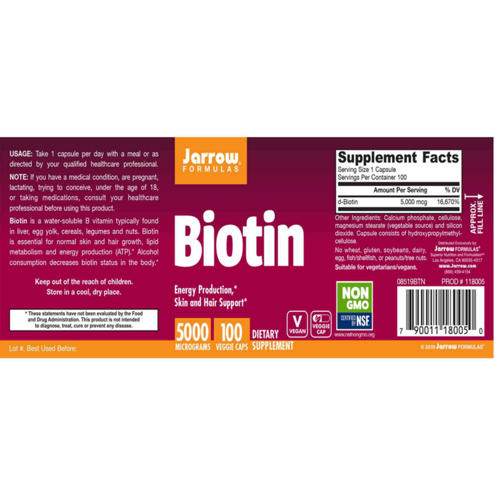 Product image for Biotin 5000mcg.