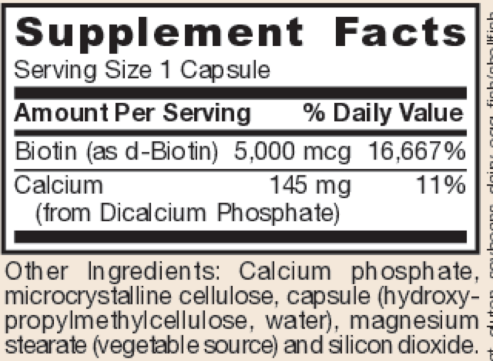 Product image for Biotin 5000mcg.