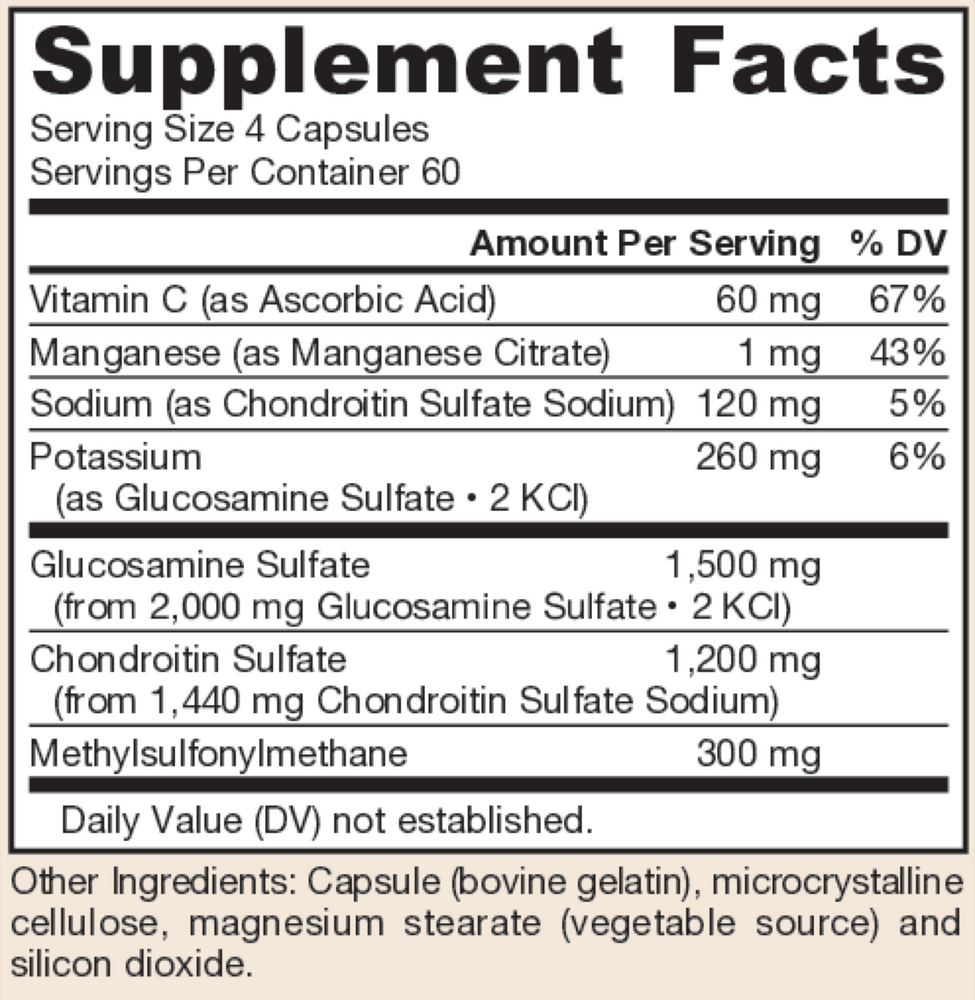 Product image for Glucosamine + Chondroitin + MSM.