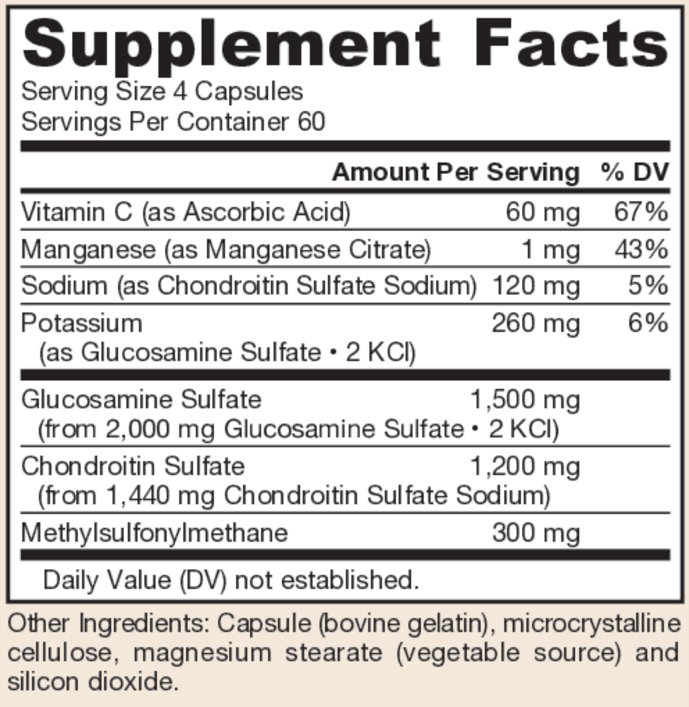 Product image for Glucosamine + Chondroitin + MSM.