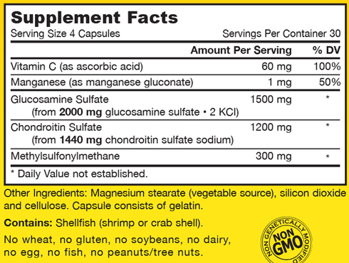 Product image for Glucosamine + Chondroitin + MSM.