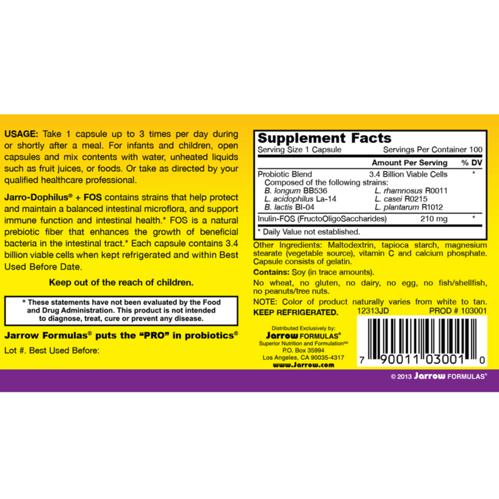 Product image for Jarro-Dophilus+ FOS.
