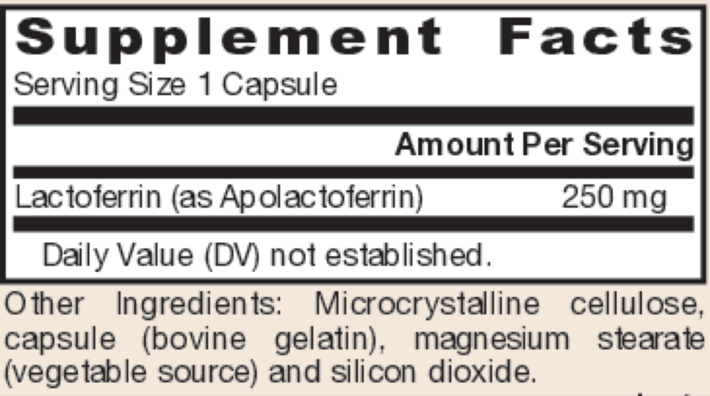 Product image for Lactoferrin 250mg.