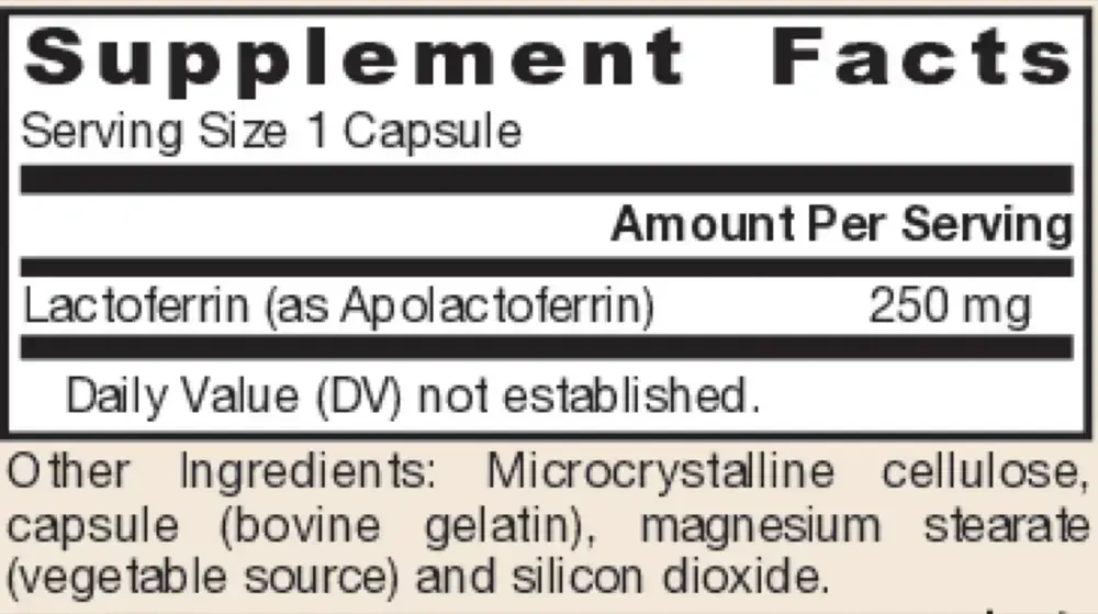 Product image for Lactoferrin 250mg.