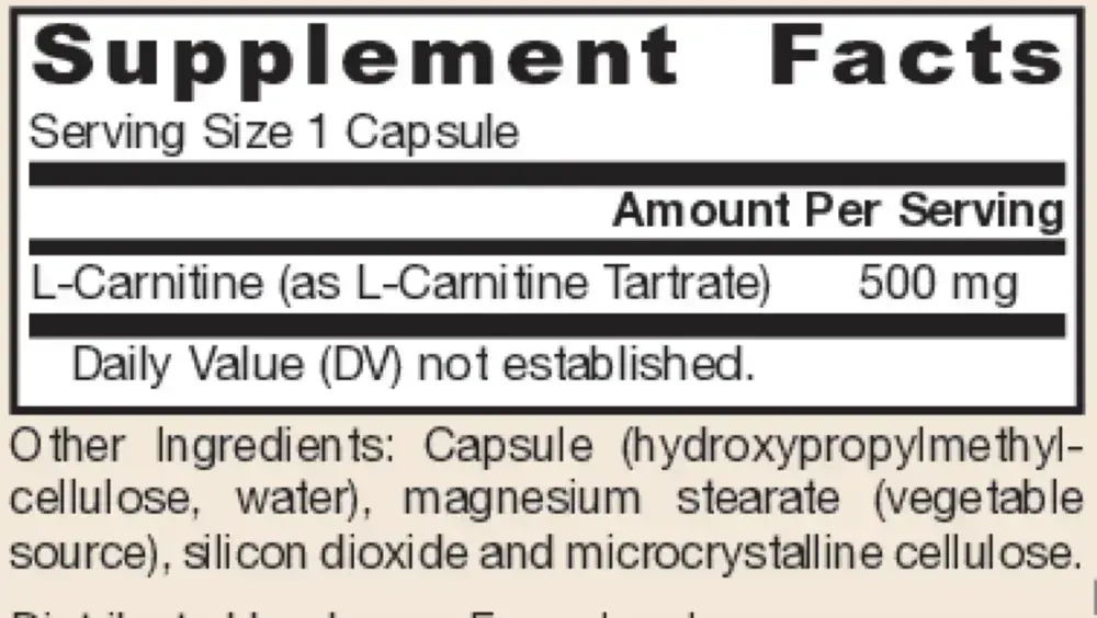 Product image for L-Carnitine 500mg.