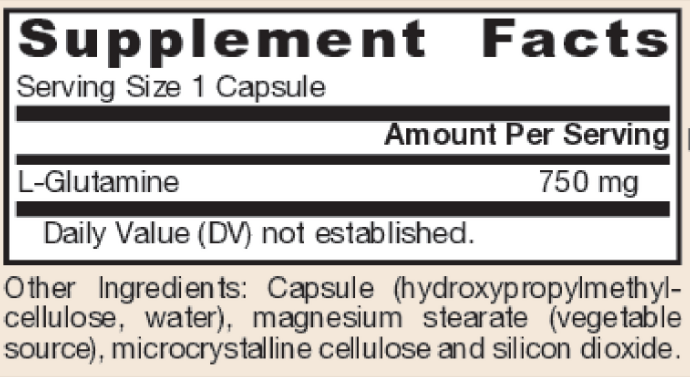 Product image for L-Glutamine 750mg.