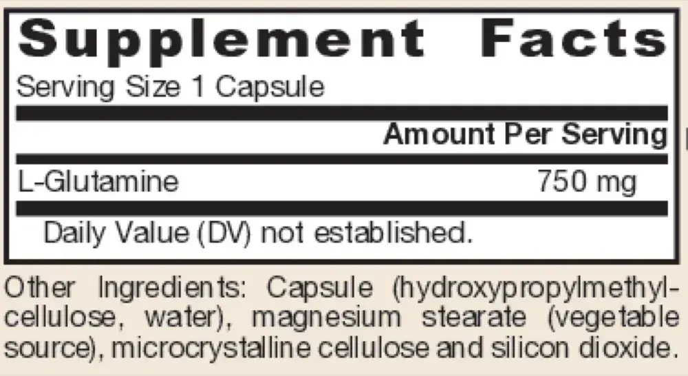Product image for L-Glutamine 750mg.