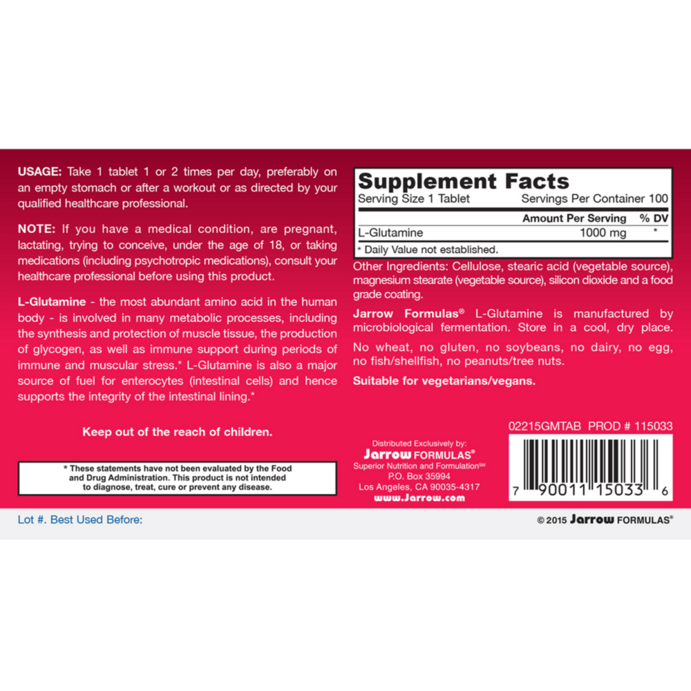 Product image for L-Glutamine 1000mg.