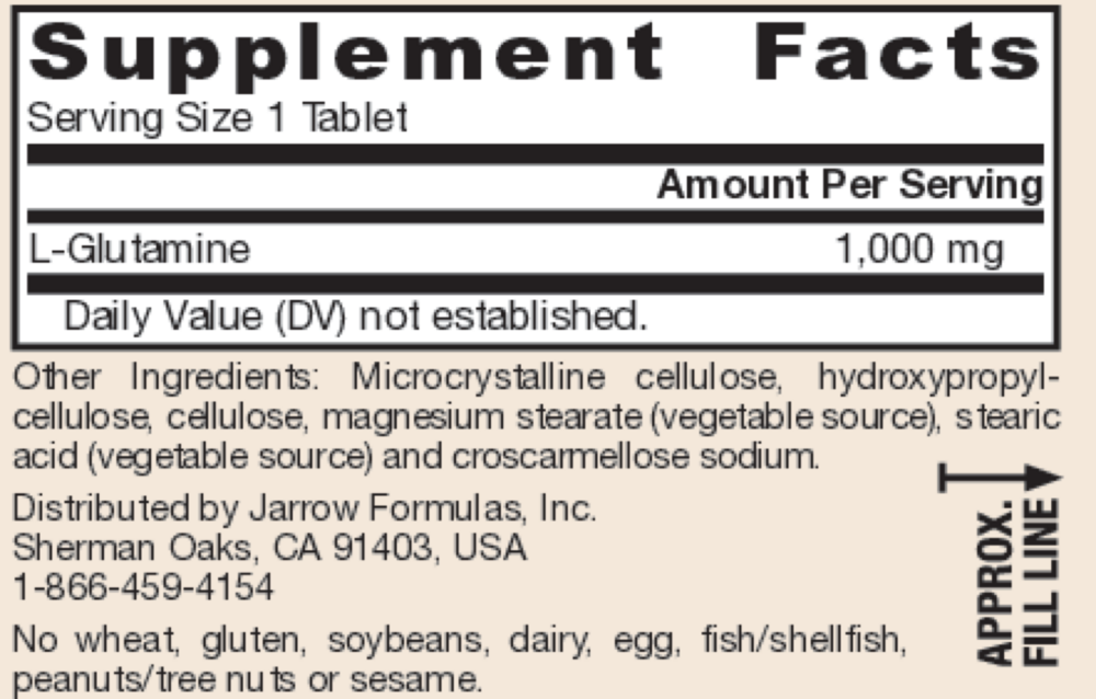 Product image for L-Glutamine 1000mg.