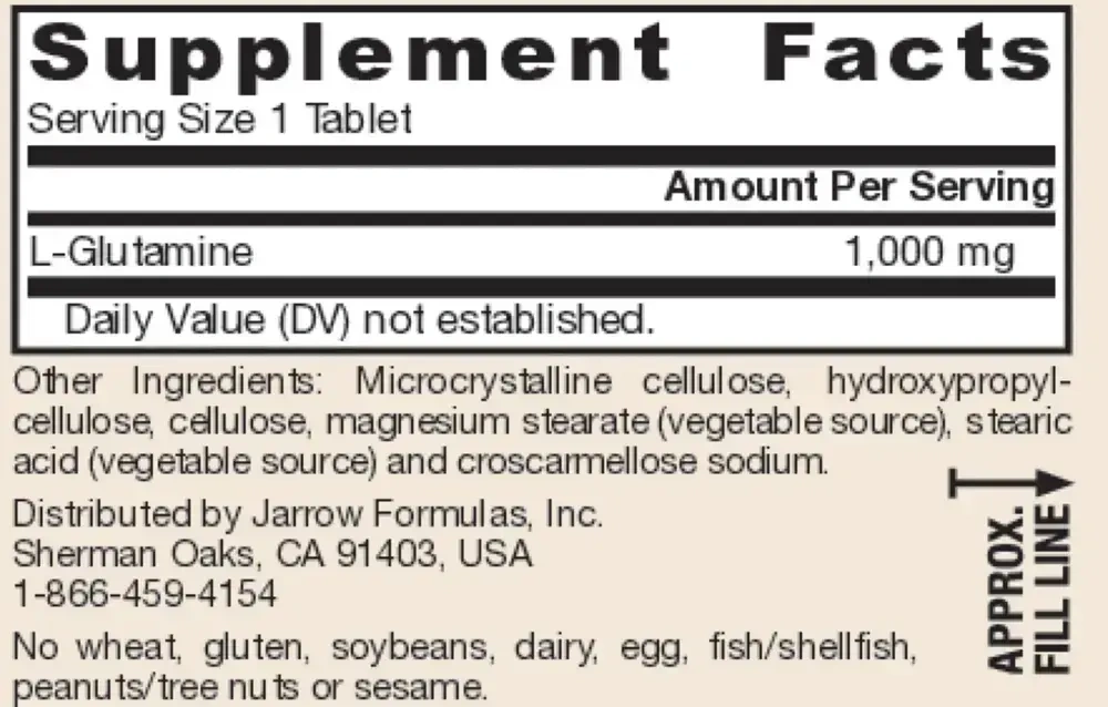 Product image for L-Glutamine 1000mg.