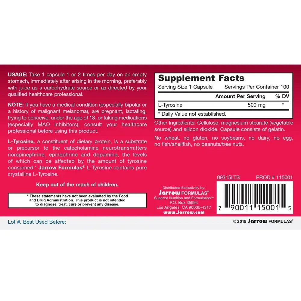 Product image for L-Tyrosine 500mg.