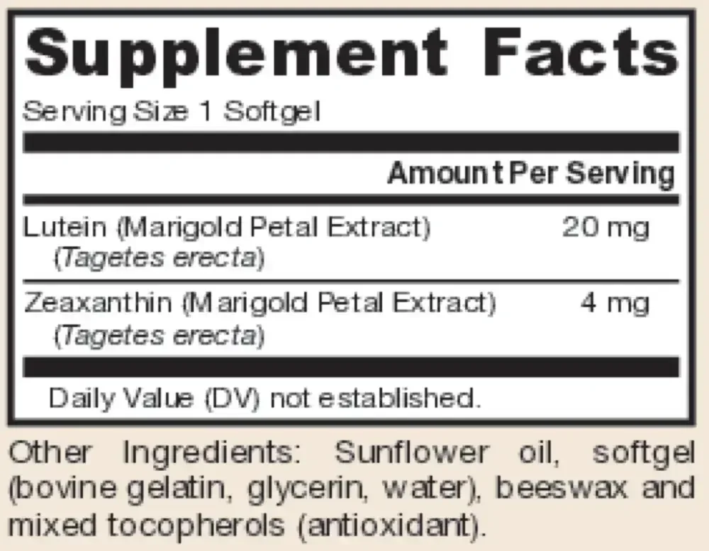 Product image for Lutein 20mg.