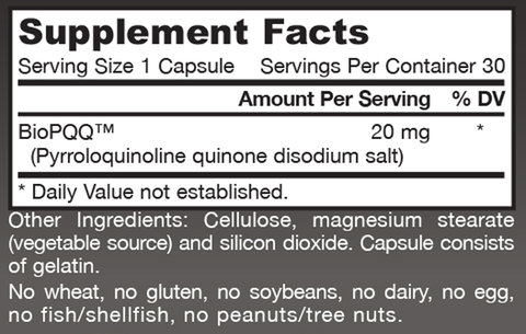 Product image for PQQ 20mg.