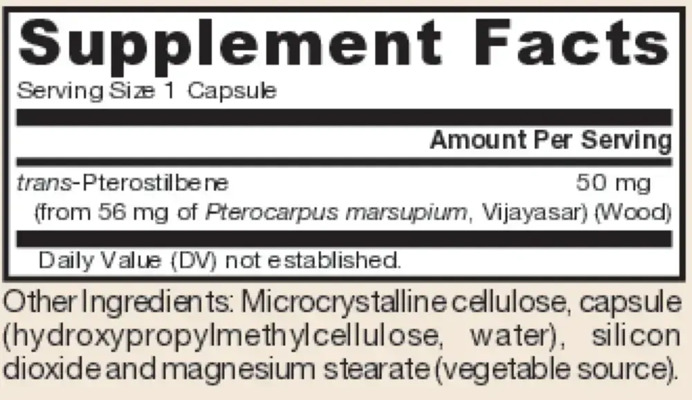 Product image for Pterostilbene 50mg.