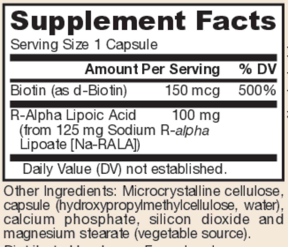 Product image for R-Alpha Lipoic Acid.