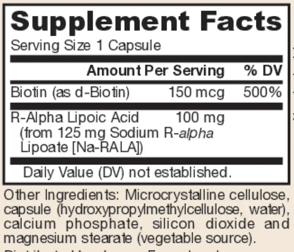 Product image for R-Alpha Lipoic Acid.