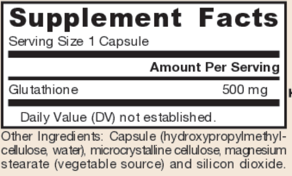 Product image for Reduced Glutathione 500mg.