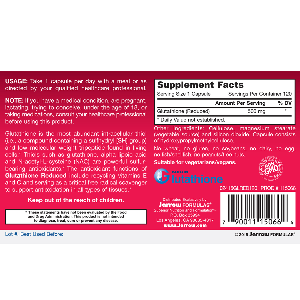 Product image for Reduced Glutathione 500mg.