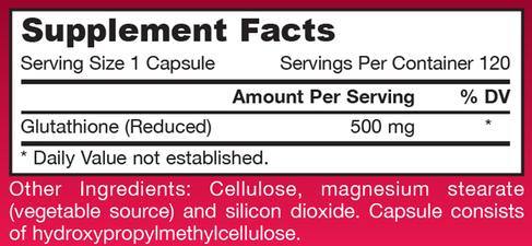 Product image for Reduced Glutathione 500mg.
