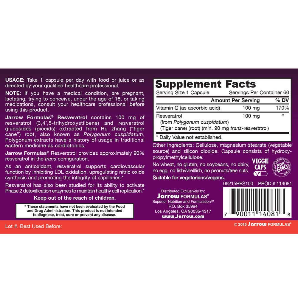 Product image for Resveratrol 100mg.