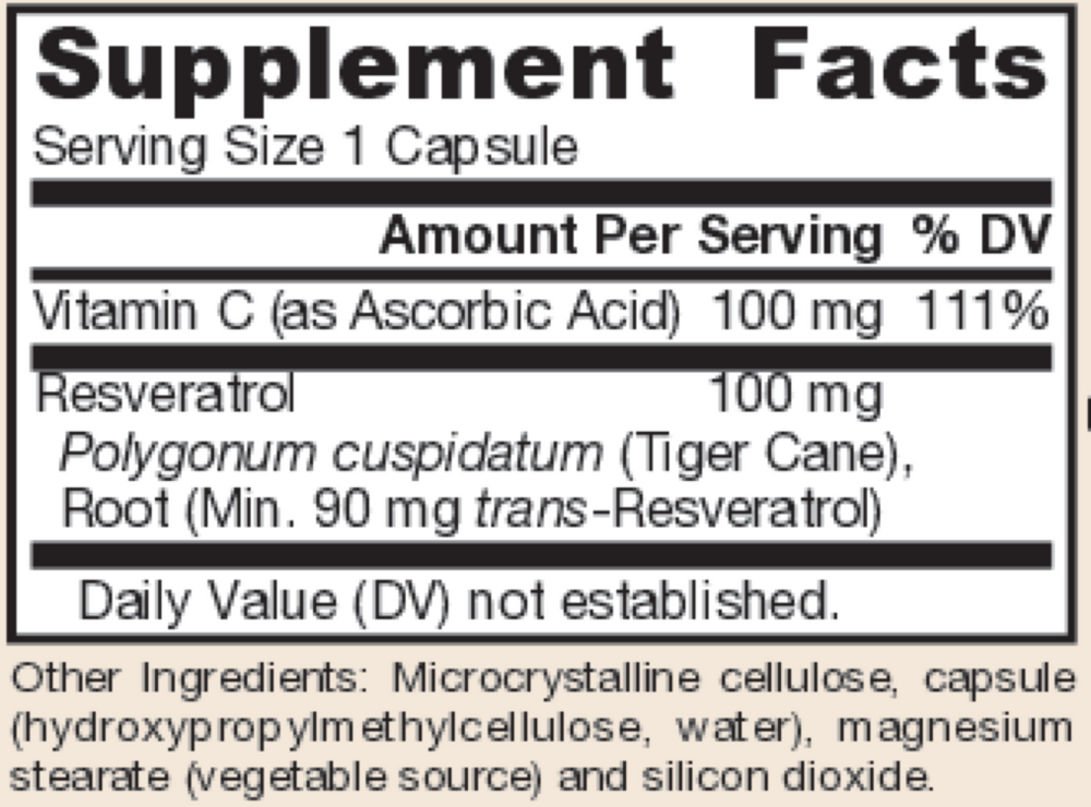 Product image for Resveratrol 100mg.