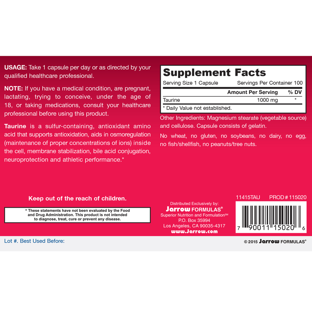Product image for Taurine 1000mg.
