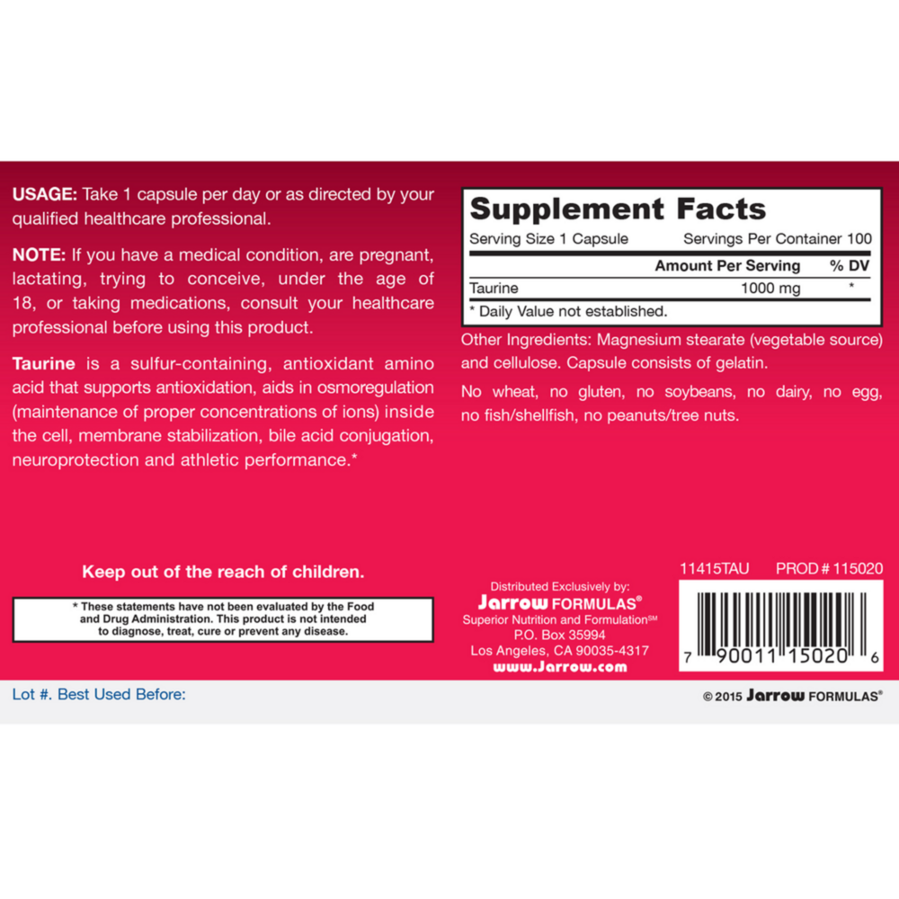 Product image for Taurine 1000mg.