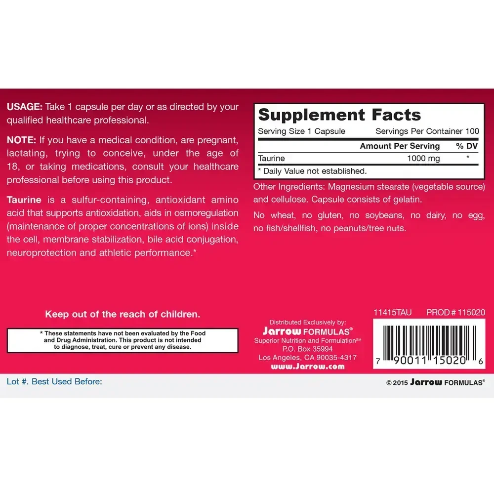 Product image for Taurine 1000mg.