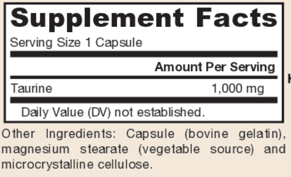 Product image for Taurine 1000mg.