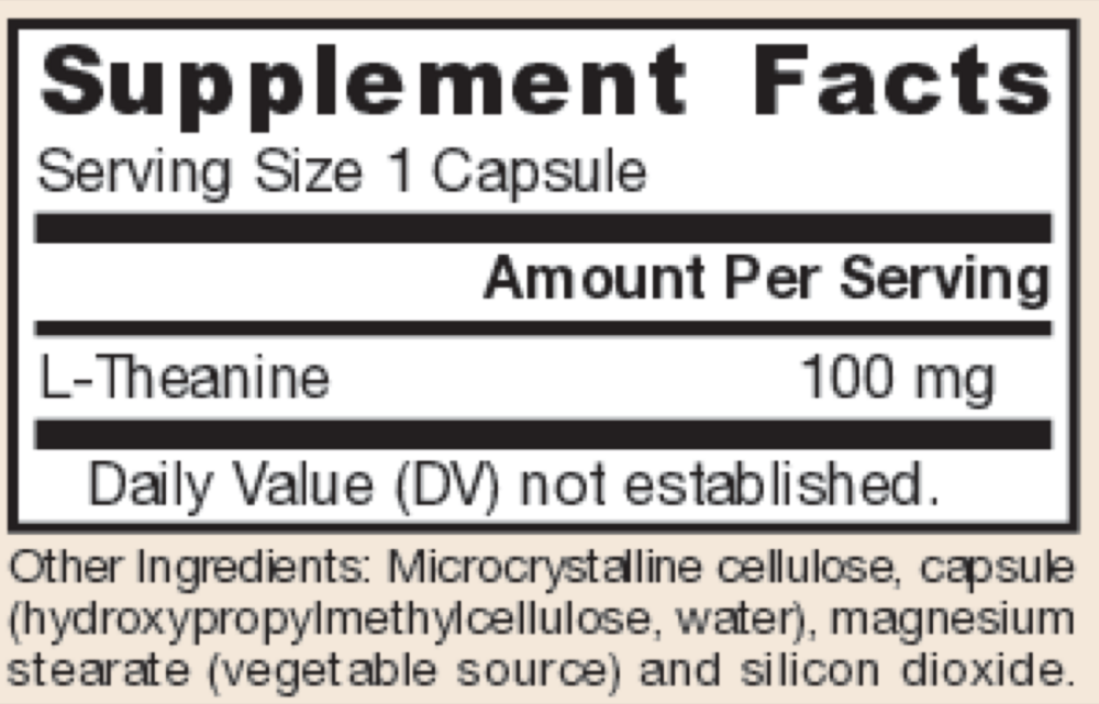 Product image for Theanine 100mg.
