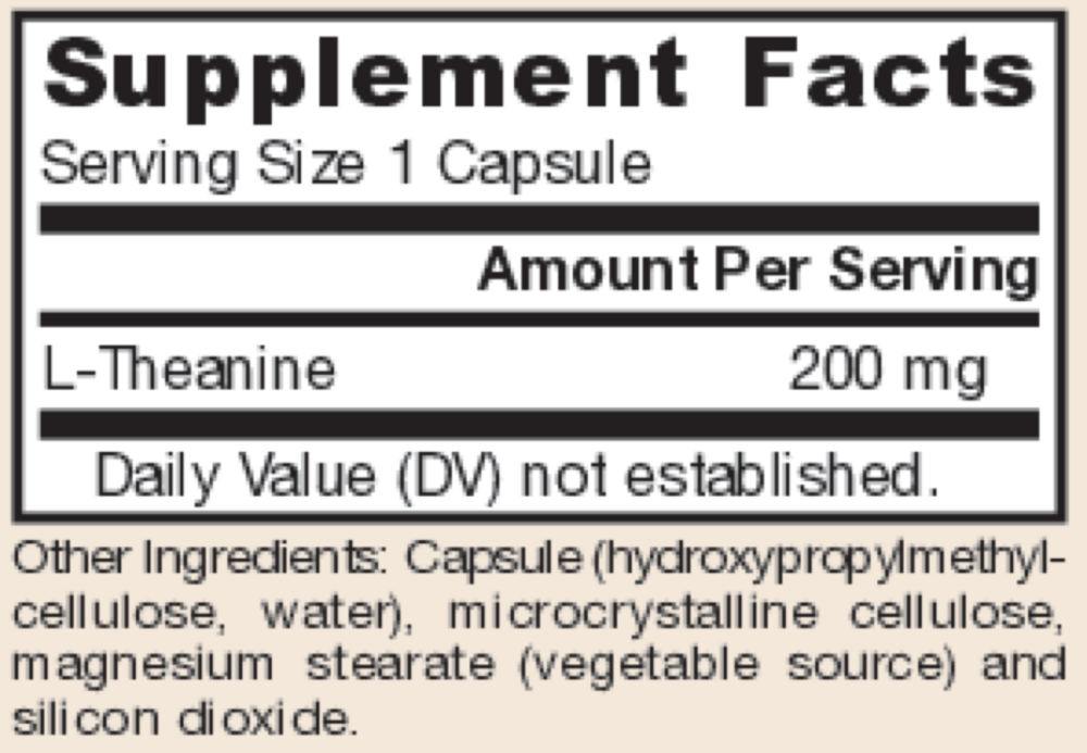 Product image for Theanine 200mg.