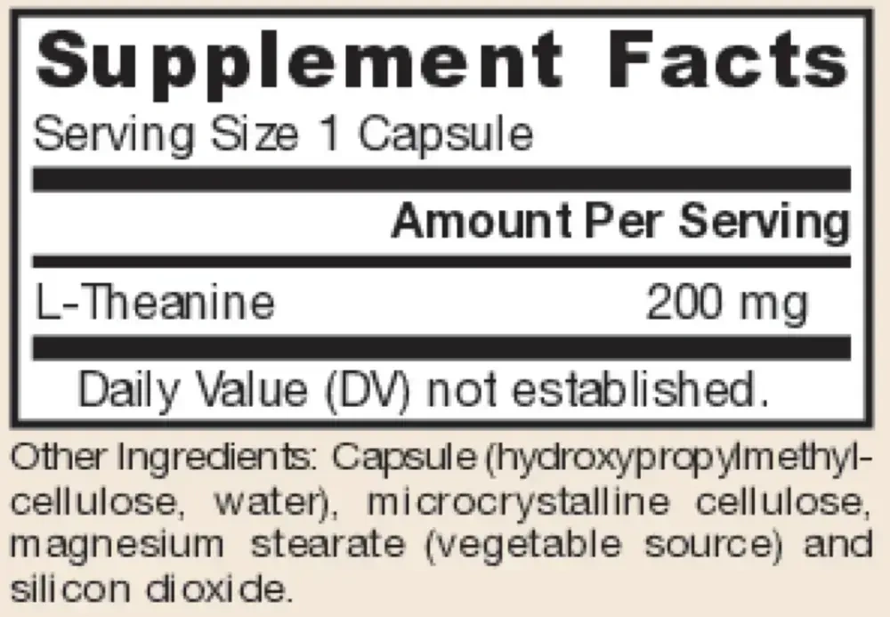 Product image for Theanine 200mg.