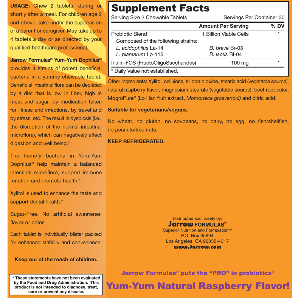 Product image for Yum-Yum Dophilus (1 Billion CFU).