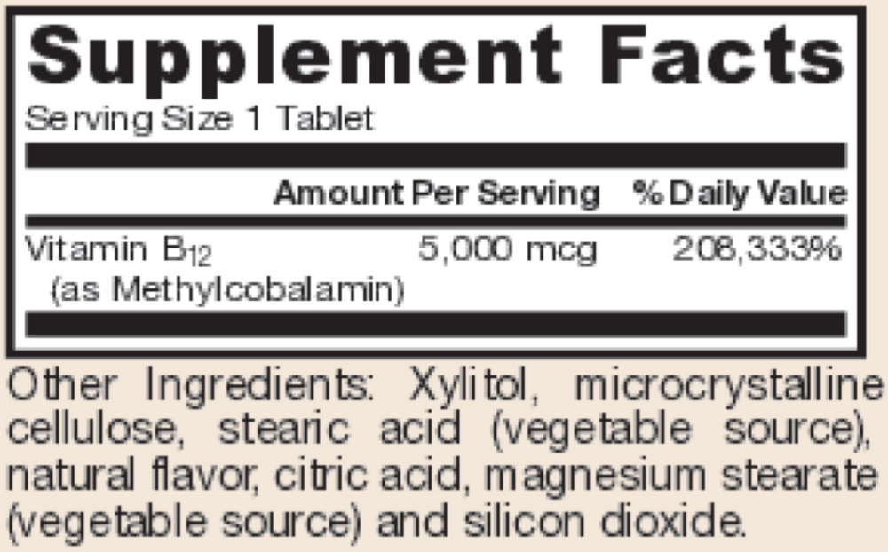 Product image for Methyl B-12 5000mcg Cherry.
