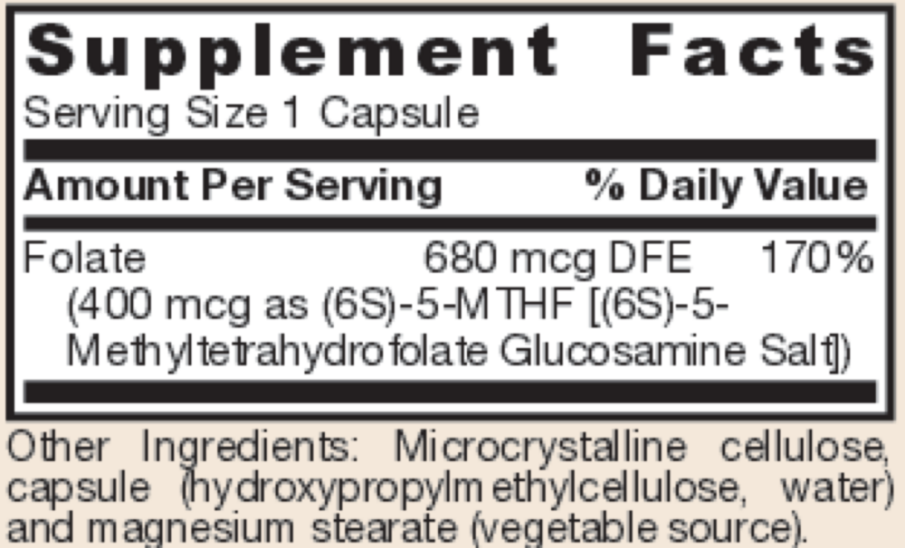 Product image for Methyl Folate 400mcg.