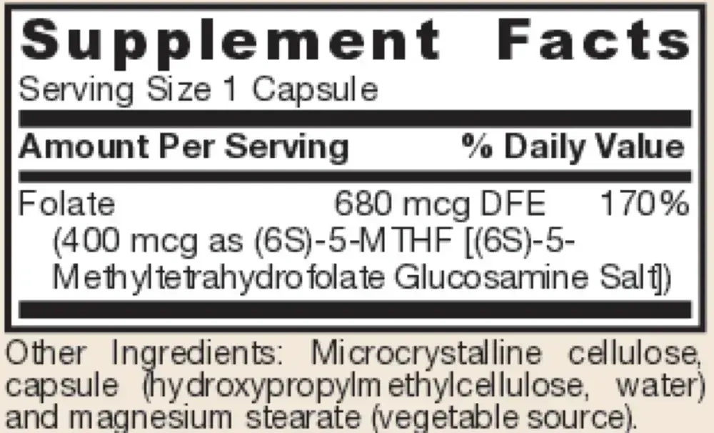 Product image for Methyl Folate 400mcg.