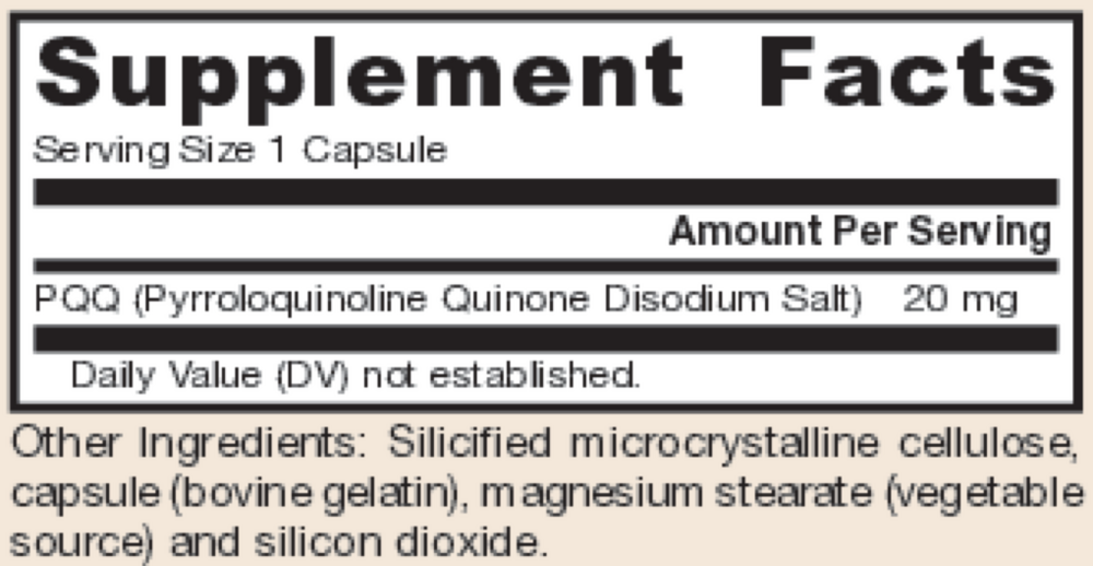 Product image for PQQ 20mg.