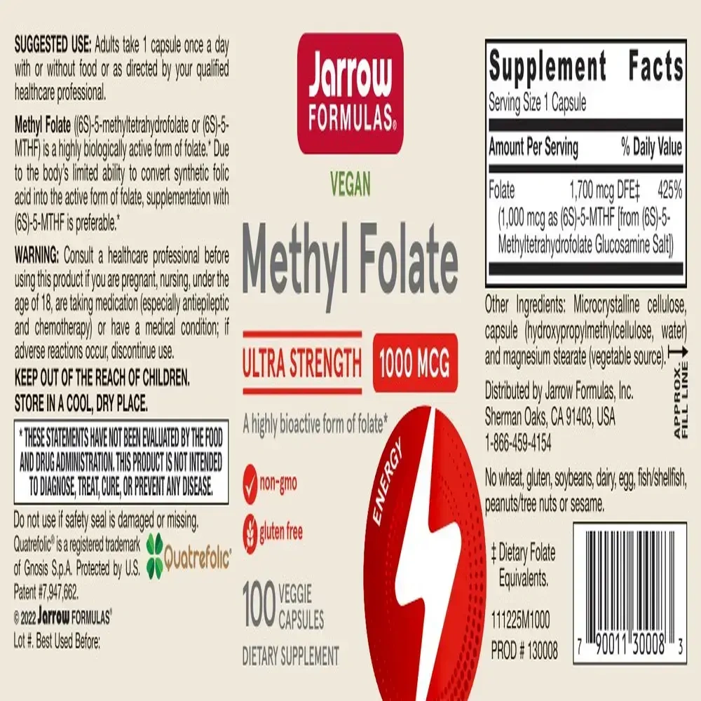 Product image for Methyl Folate 1000mcg.